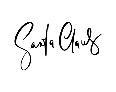 Christmas signature to the card Santa Claus. Isolated vector calligraphic phrase. Hand ...