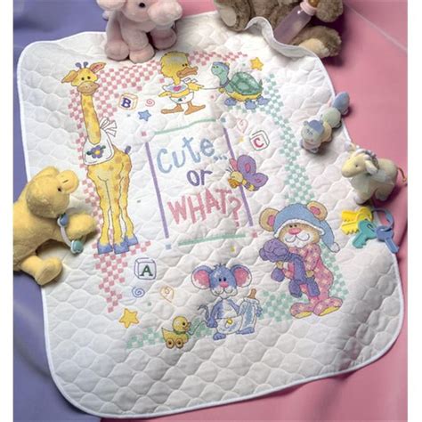 Dimensions Baby Hugs Cute...Or What? Quilt Stamped Cross Stitch Kit, 34" x 43" - Walmart.com