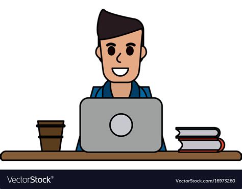 Person using laptop icon image Royalty Free Vector Image