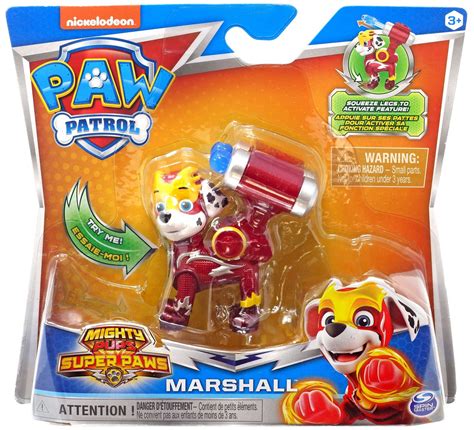 Paw Patrol Mighty Pups Super Paws Marshall Figure Spin Master - ToyWiz