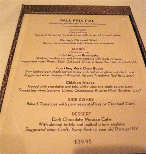 Flemings Steakhouse Menu