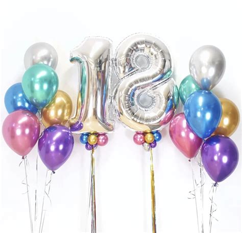 18th Birthday Party Balloons - All Numbers Available