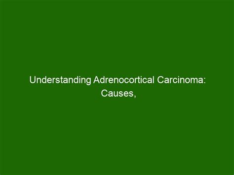 Understanding Adrenocortical Carcinoma: Causes, Symptoms, & Treatments - Health And Beauty