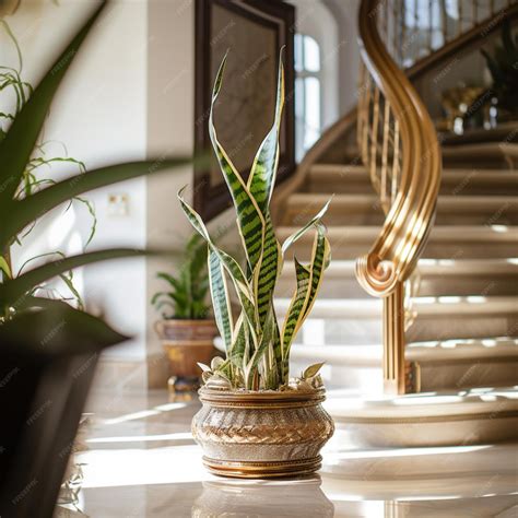 Premium Photo | Plant inside the foyer of a luxury mansion