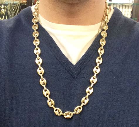 Buy 14k Yellow Gold Gucci Puff Link Chain 26 Inches 13mm Online at SO ...