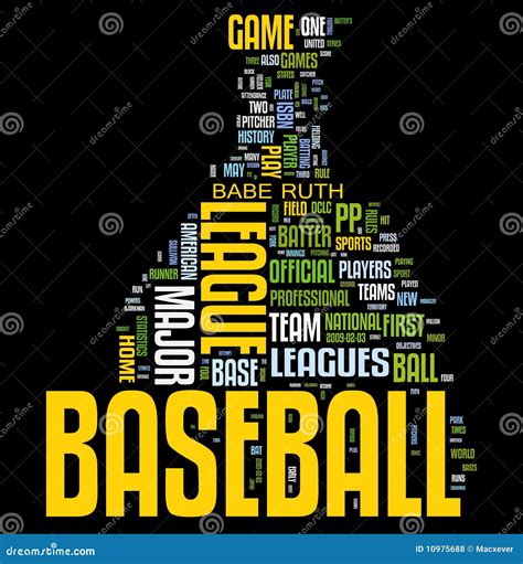 Baseball Word Cloud Royalty Free Stock Photos - Image: 10975688