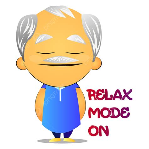 Old Man Illustration Vector Art PNG, Relaxed Old Man Illustration Vector On White Background ...