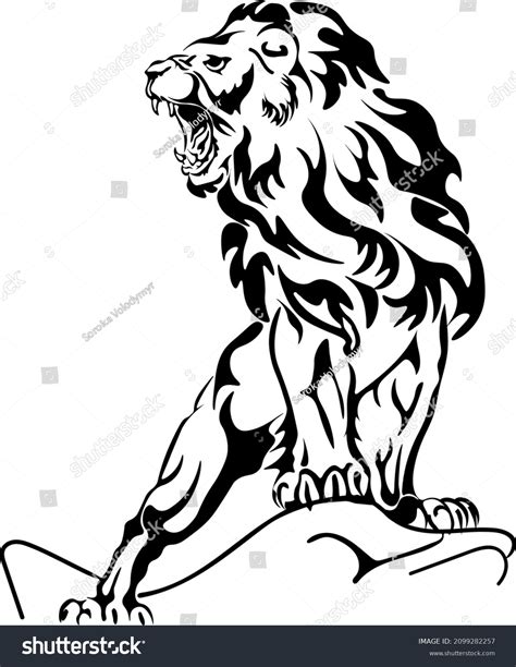 Vector Illustration Lion Stock Vector (Royalty Free) 2099282257 ...