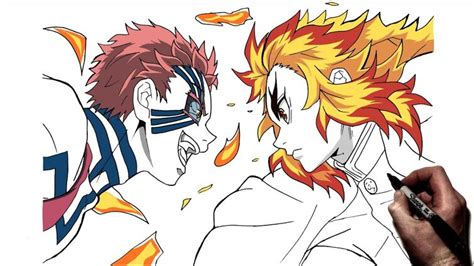 Rengoku Vs. Akaza Drawing | Fandom