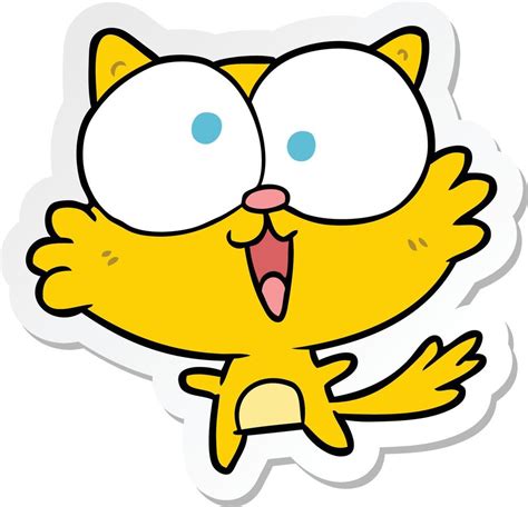 sticker of a crazy cartoon cat 11296868 Vector Art at Vecteezy