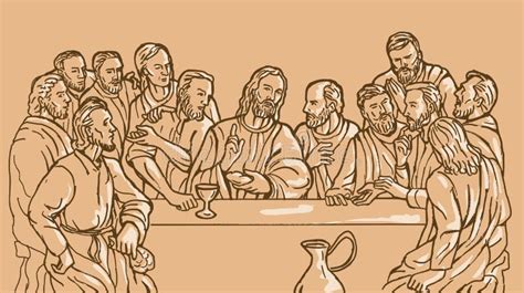 Last Supper Jesus Christ Apostle Stock Illustration - Illustration of ...