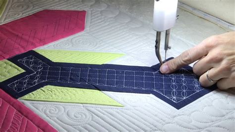 Free motion quilting with rulers - YouTube