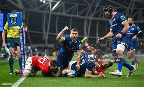 Dublin , Ireland - 25 November 2023; Jordan Larmour of Leinster... News ...