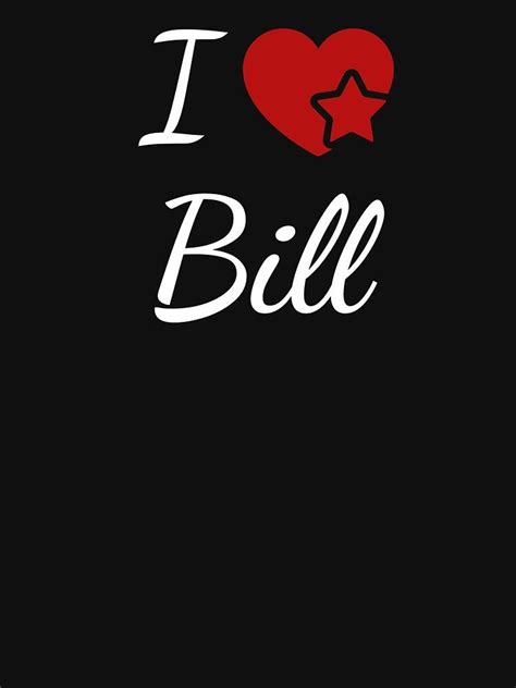 i love billy written in white on a black background with a red heart and star