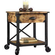 Topeakmart 2pcs Stackable End Table Bedside Table Nightstand with Storage Rustic Brown - Walmart ...