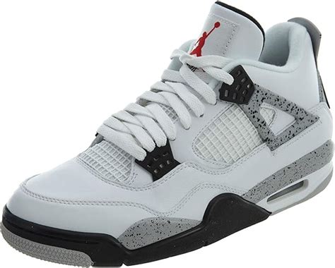 Nike Air Jordan 4 Retro OG, Basketball Shoes for Men, White (White/Fire Net-Black-Tech Grey), 45 ...