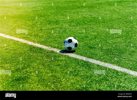 Soccer football field stadium grass line. Sport background Stock Photo ...