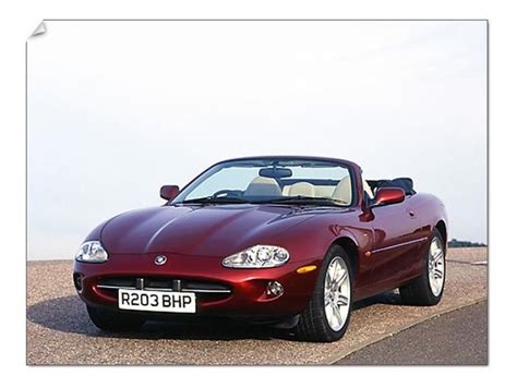 Print of Jaguar XK8 (convertible), 1998, Red, dark | Jaguar xk8 convertible, Jaguar xk8, Jaguar