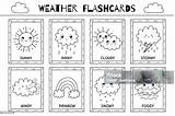 Cute Weather Flashcards Black And White Collection Flash Cards Set For  sketch template