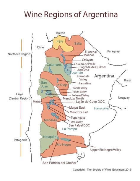 SWE Wine Map 2015 – Argentina | Wine map, Wine education, Wine region map