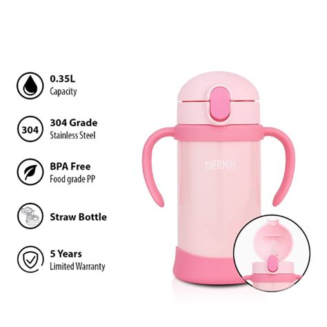 Thermos 350ml Straw Cup With Handle - Pink – Baby Stork (MRI2015/1030)