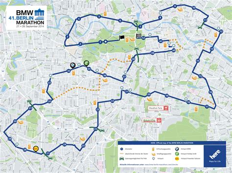 Berlin marathon map - Map of berlin marathon (Germany)