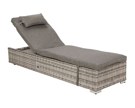 Rattan Garden Sun Lounger in Grey - Miami - Rattan Garden Furniture | Patio Furniture ...