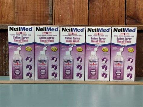 Lot of 5 NEW in package bottles NeilMed Sterile Nasal-Mist Saline Spray ...