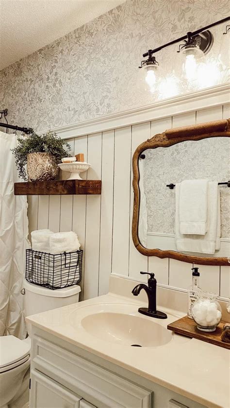 DIY Wallpaper Farmhouse Bathroom: An immersive guide by Itty Bitty ...