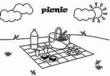 Summer Day Picnic Coloring Page  Pages Theme sketch template