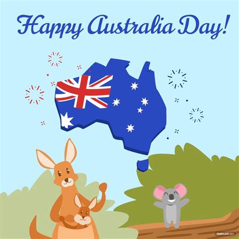 Australia Day Cartoon Vector in Illustrator, PSD, JPG, PNG, SVG, EPS ...