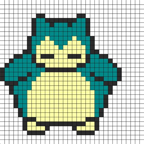 Pokemon Pixel Art Grid Snorlax - Pixel Art Grid Gallery