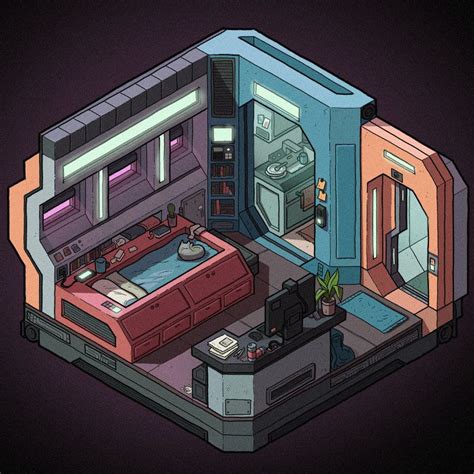 Futuristic Micro Apartments on Behance | Micro apartment, Futuristic bedroom, Spaceship interior