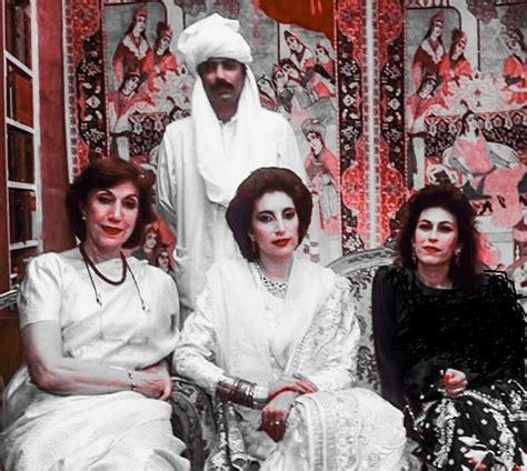 Asif Ali Zardari with bride Benazir, mother in law Nusrat and sister in law Sanam in 1987.
