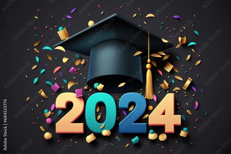 Graduation greeting 2024 3D design. Stock Illustration | Adobe Stock