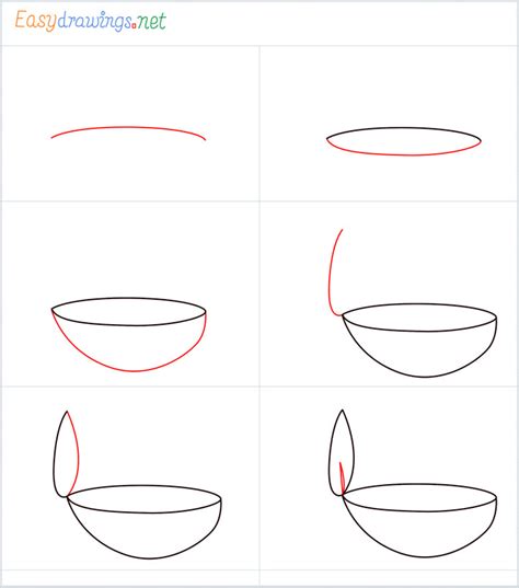 How To Draw A Diya Sep by Step for Beginners - [6 Easy Phase]