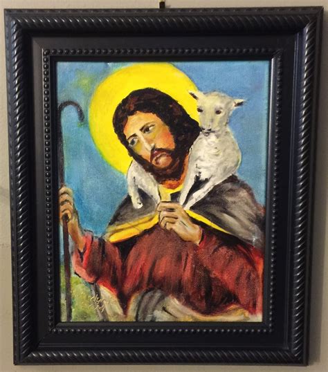 JESUS WITH a LAMB 59 Original Oil Painting 8x 10, Framed - Etsy