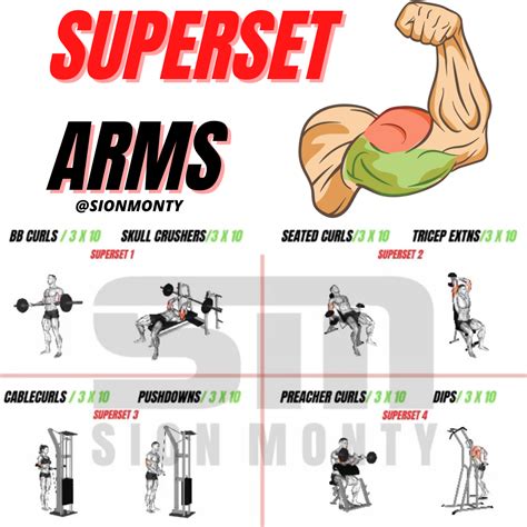 SUPERSET ARMS | Superset arm workout, Gym workouts for men, Arm workout