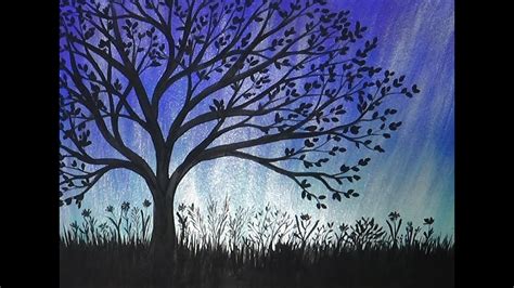 Easy Silhouette Painting Tree - megahaircomestilo