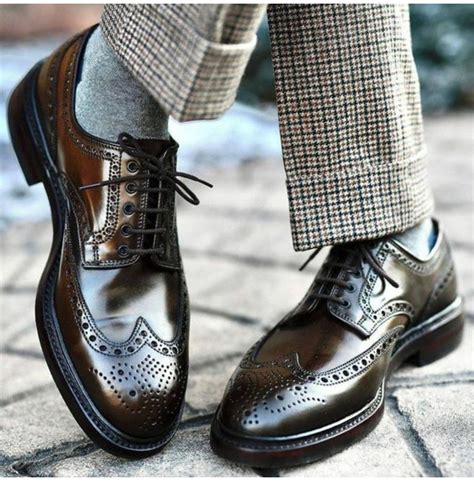 Handmade Men Brown Leather Brogue Derby Shoes, Office | RebelsMarket