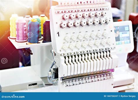 Embroidery Industrial Machine Stock Image - Image of modern ...