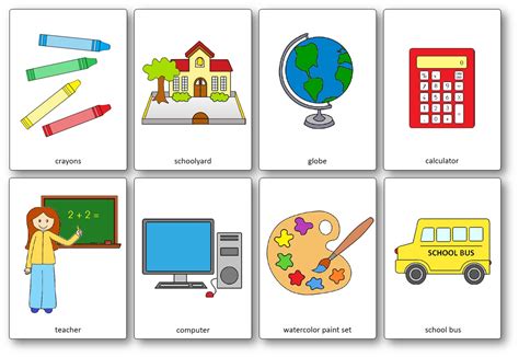 Classroom Objects Flashcards - Free Printable Flashcards - Speak and Play English