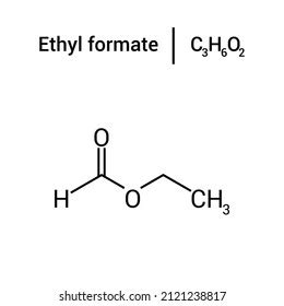 estructura química del formato etílico (C3H6O2): vector de stock (libre de regalías) 2121238817 ...