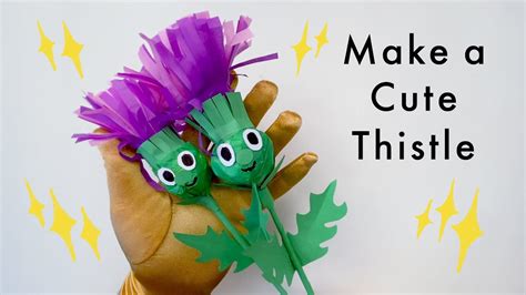 Make a Cute Paper Thistle - A Craft Project For Robert Burns Day - YouTube