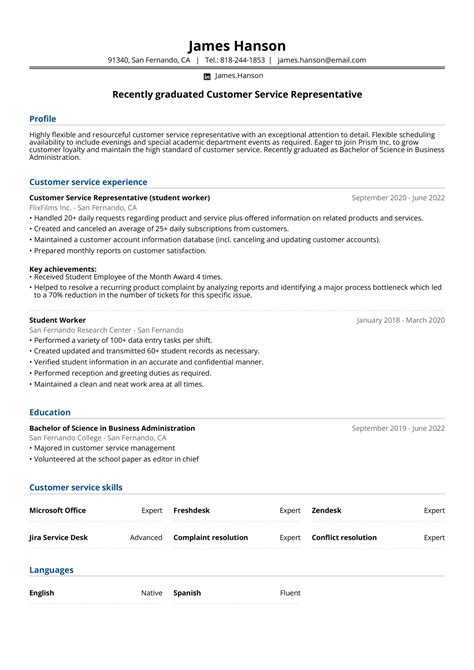 Customer Service Representative Resume [+Examples] - Jofibo