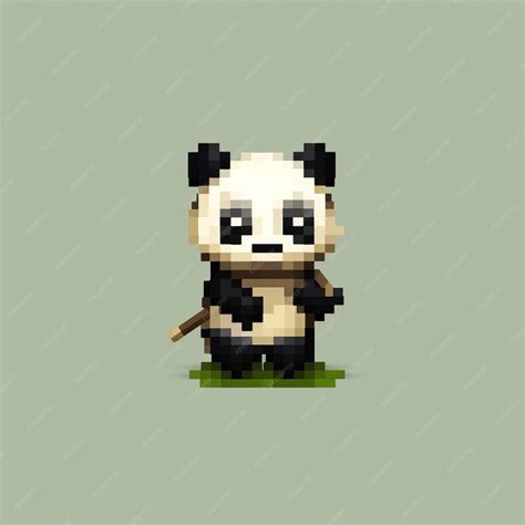 Create A Cute Panda Character In Minecraft With Pixel Art | Premium AI ...