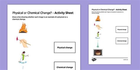 Physical or chemical change Match and Draw - Twinkl