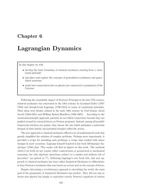 Lagrangian Dynamics