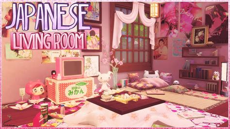 Sims 4:Cute Japanese Inspired Living Room|CC