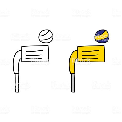 cartoon drawing of korfball equipment